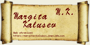 Margita Kalušev vizit kartica